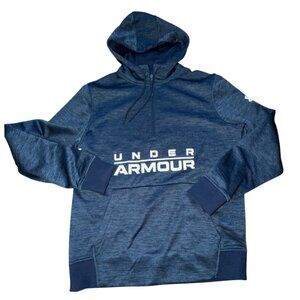 Under Armour Men's Navy Twist ColdGear 1/4 Zip Hoodie-M-GUC